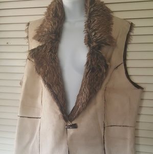 Imitation Leather and faux fur Vest